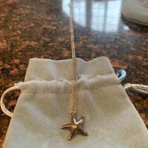 Tiffany sterling silver star fish necklace
